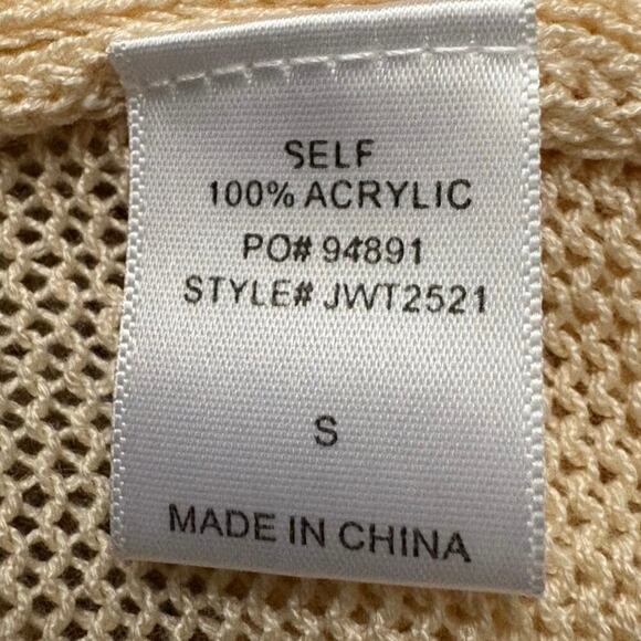 Gilli Coffee Beach Repeat Sweater Beige and Brown Knit Pullover Top Size Small - Picture 5 of 7